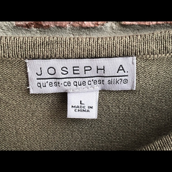 JOSEPH A Olive Green S/S Sweater Flutter Sleeve EUC - Picture 4 of 4